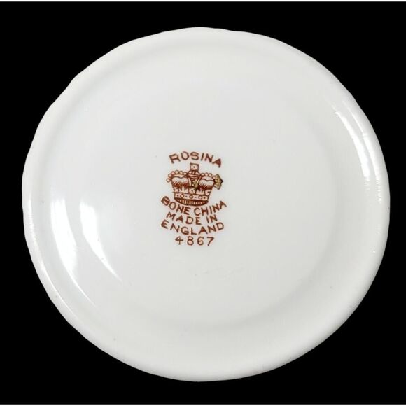 Vintage Rosina Bone China 4867 Vintage Teacup And Saucer Floral Made In England - Picture 10 of 10